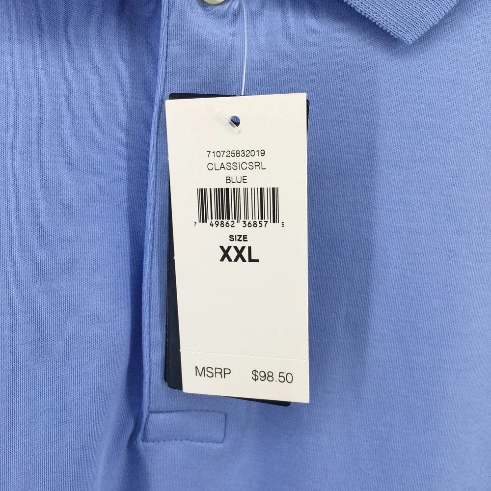 Polo Ralph Lauren Polo Shirt Men XXL Blue Custom Slim Fit Short Sleeve Cotton